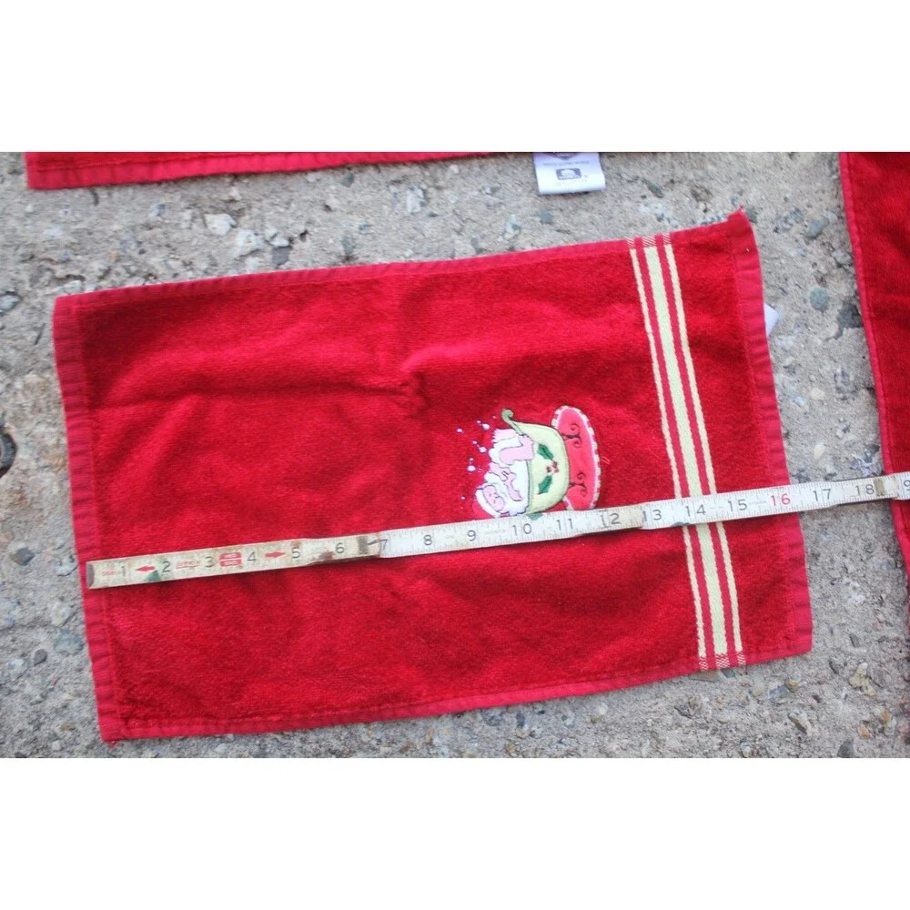 Set of 3 Ritz Hand Bathroom Towels Body Cotton Soft Embroidered Santa In Bathtub